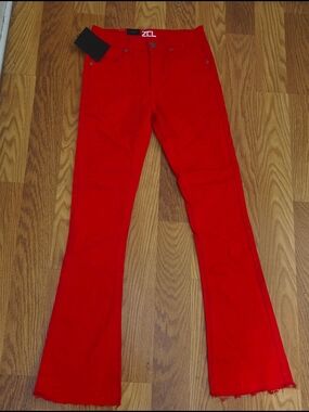 Men's Red Bootcut Jeans by — Tailored Casual Fit
